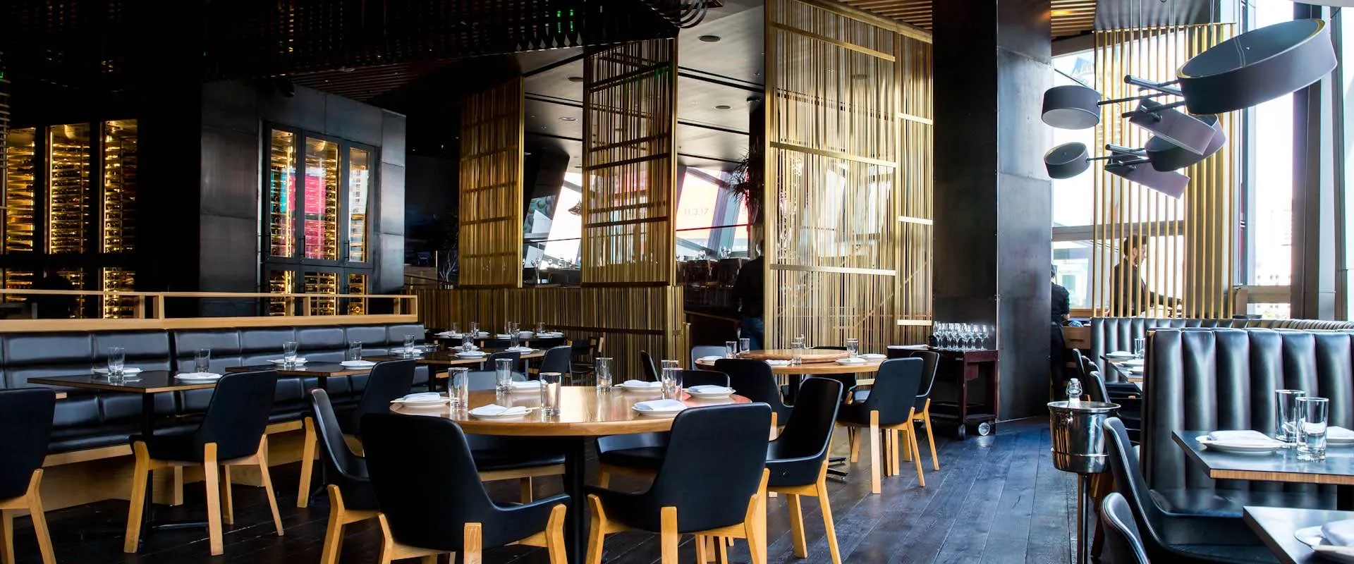 Welcoming restaurant entrance with host stand