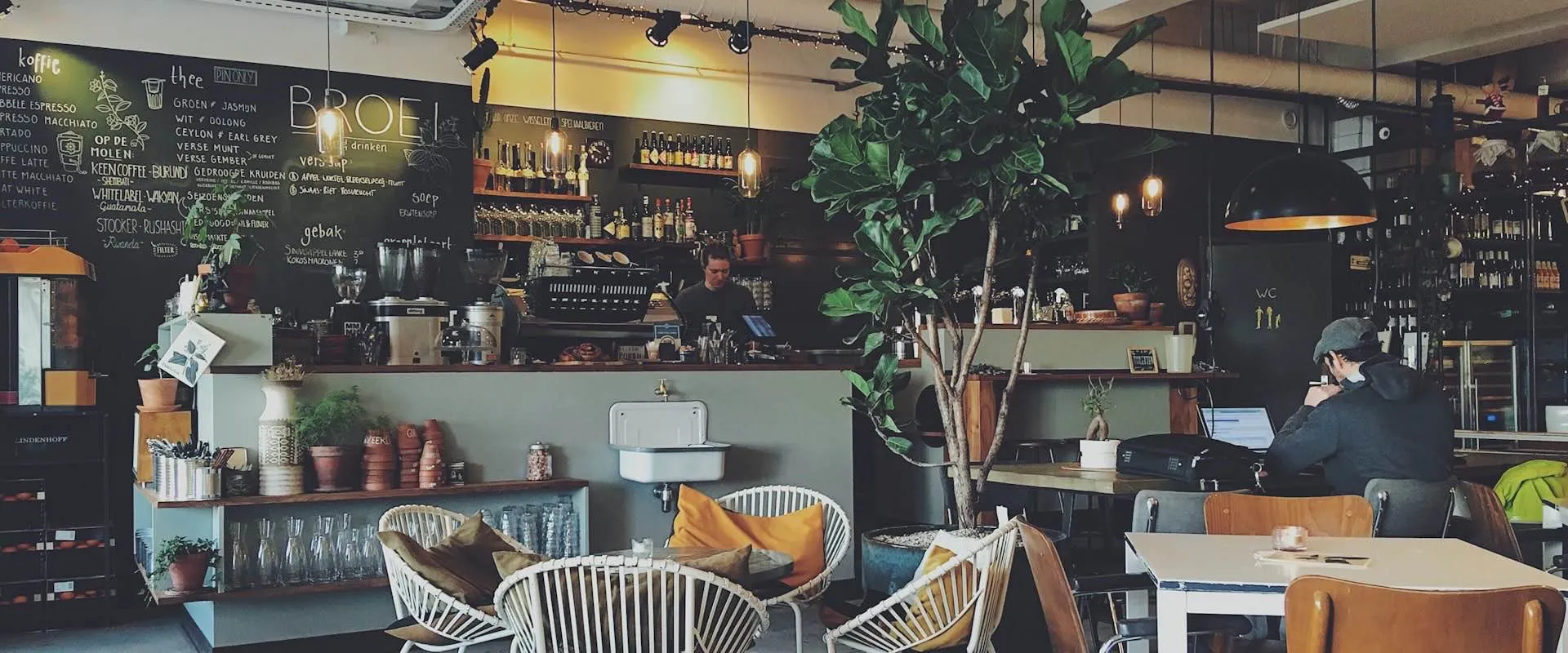 Bright restaurant with natural light