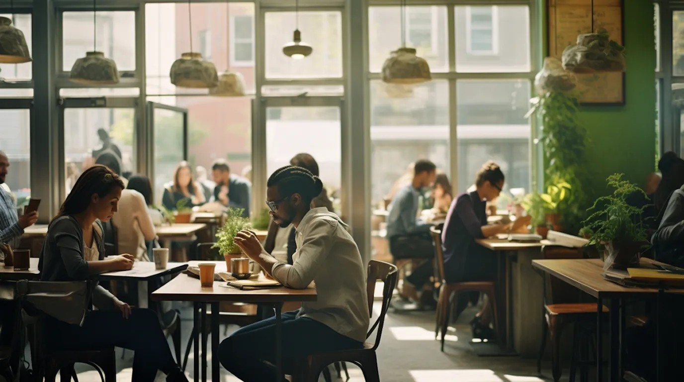 Restaurant with people